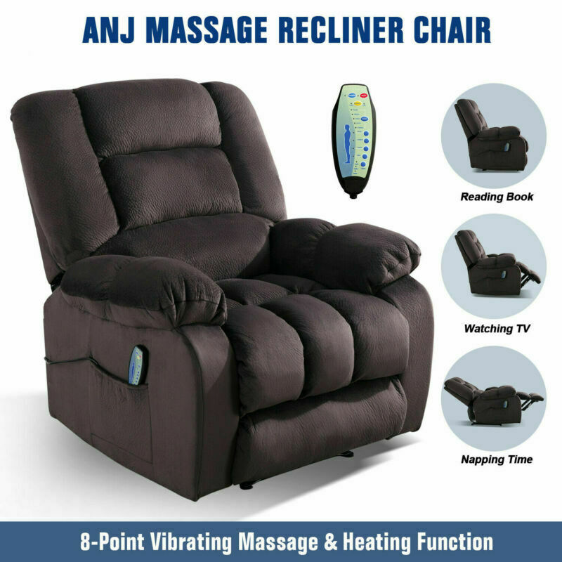 Microfiber Massage Recliner Chair With Heat Vibration Control