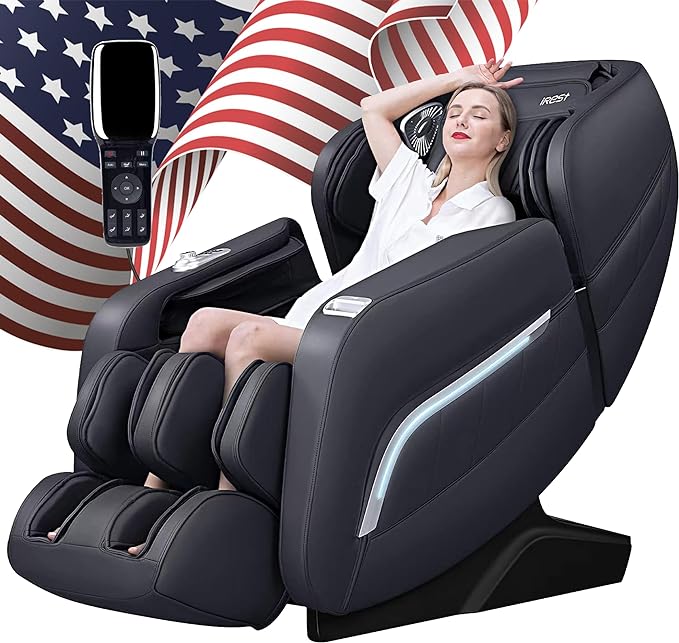 iRest A306 Massage Chair, Full Body Zero Gravity Recliner with Yoga Stretching - Black