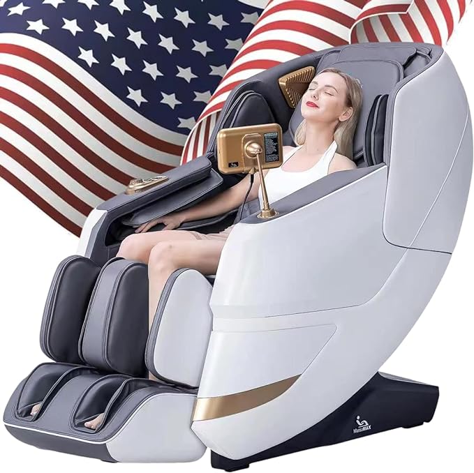 MassaMAX 2024 4D Massage Chair, Full Body Recliner with Zero Gravity - Space White