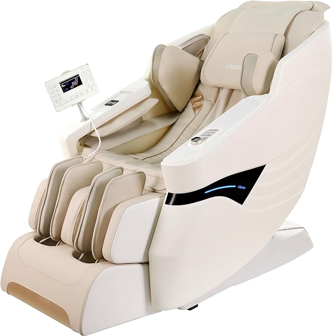 OWAYS Massage Chair,4D Massage Chairs Full Body Zero Gravity Shiatsu Massage Chairs - White&brown