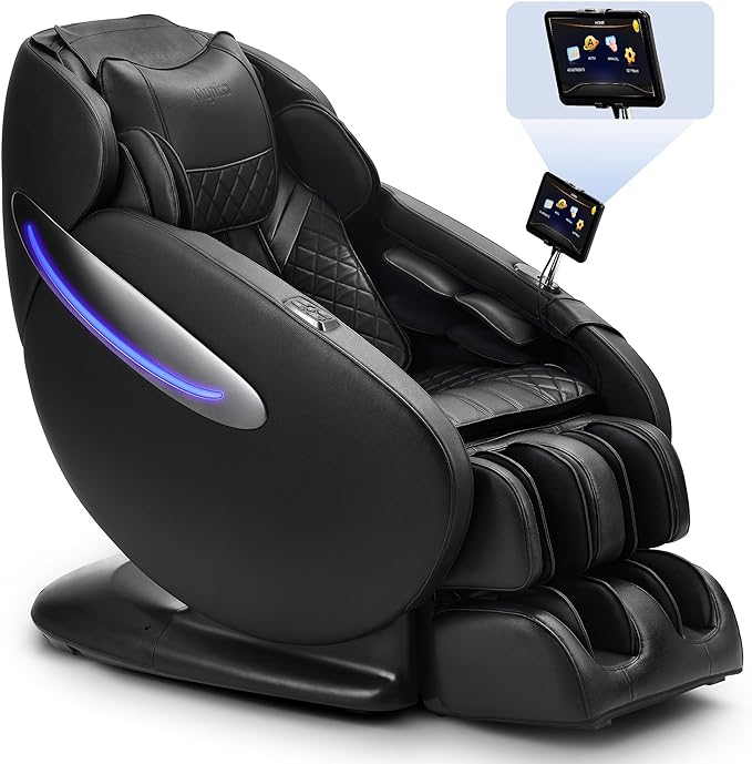 MYNTA 2024 Massage Chair Full Body - 3D SL Track Zero Gravity Massage Chair - Black