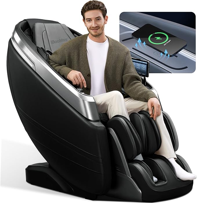 iBooMas 2024 4D Massage Chair Full Body, Zero Gravity Massage Chair-Black