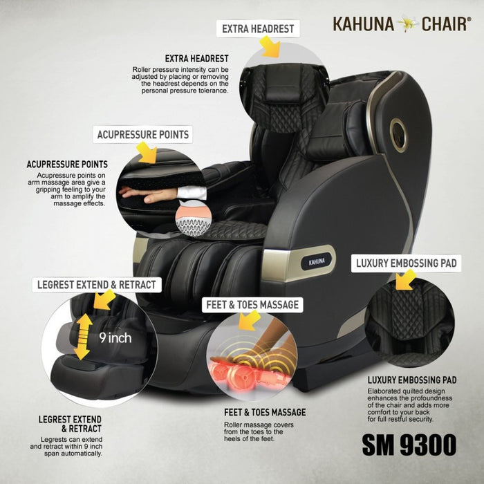 Kahuna Massage Chair Kahuna 4D+@ Dual Air Float Flex HSL-track with Infrared heating SM-9300