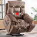 Large Recliner with Heat & Massage | Wide Recliner with Cup Holder | Large Lift Recliner | Stunning Brown Suede | USB Ports with Side Pockets - Relaxing Recliners