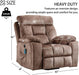Large Recliner with Heat & Massage | Wide Recliner with Cup Holder | Large Lift Recliner | Stunning Brown Suede | USB Ports with Side Pockets - Relaxing Recliners