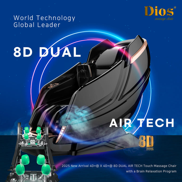 [Pre-Order 7-27-2024] Dios Massage Chair 8D AI Dual Air Tech Touch Roller SL-track with Brain Relaxation Program Dios-1288