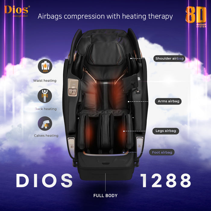 [Pre-Order 7-27-2024] Dios Massage Chair 8D AI Dual Air Tech Touch Roller SL-track with Brain Relaxation Program Dios-1288