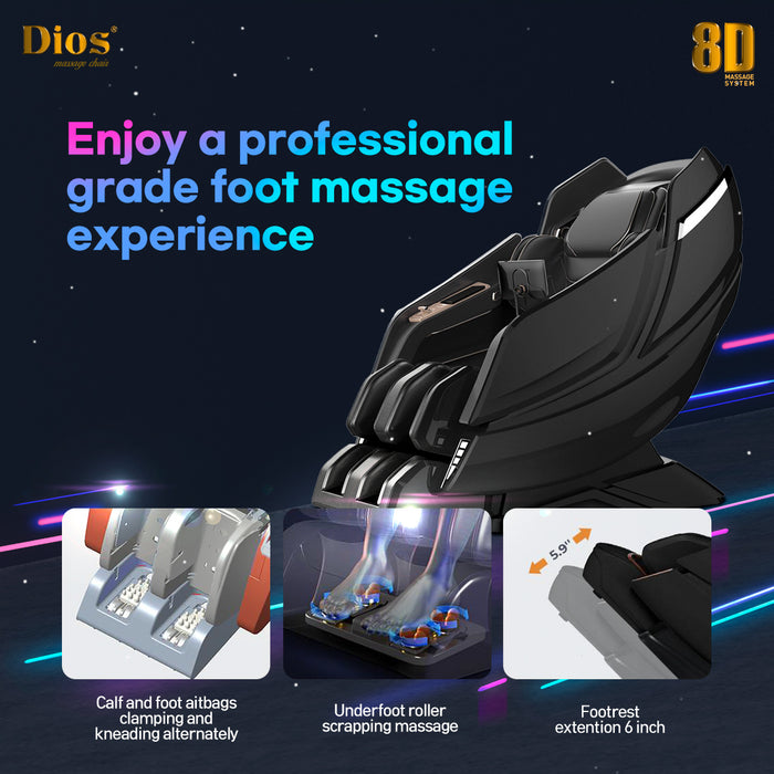 [Pre-Order 7-27-2024] Dios Massage Chair 8D AI Dual Air Tech Touch Roller SL-track with Brain Relaxation Program Dios-1288