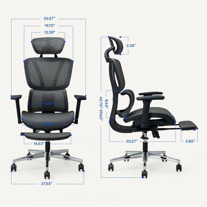 Flexispot C7 Lite - Premium Ergonomic Office Chair with Footrest