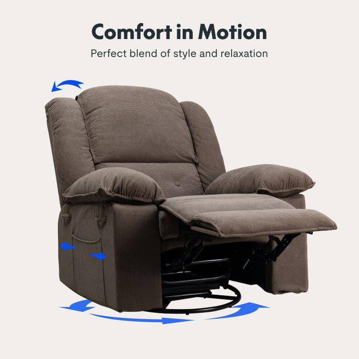 Flexispot XRC2 - Manual Swivel Rocker Recliner w/ Massage & Heat