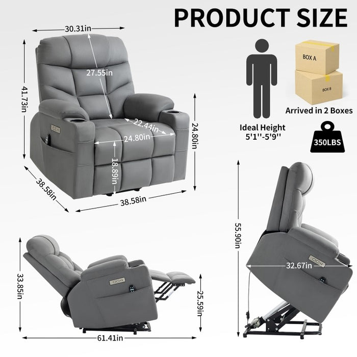 Flexispot XDL51 - Oversized Power Lift Recliner w/ Massage & Heat