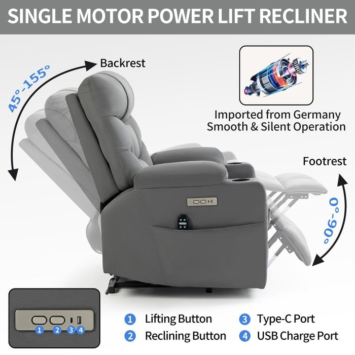 Flexispot XDL51 - Oversized Power Lift Recliner w/ Massage & Heat