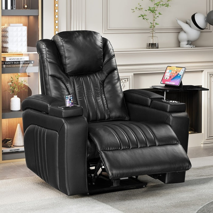 Flexispot XDT81 - Power Home Theater Recliner w/ Headrest & Wireless Charging & Tray Table & Cup Holders