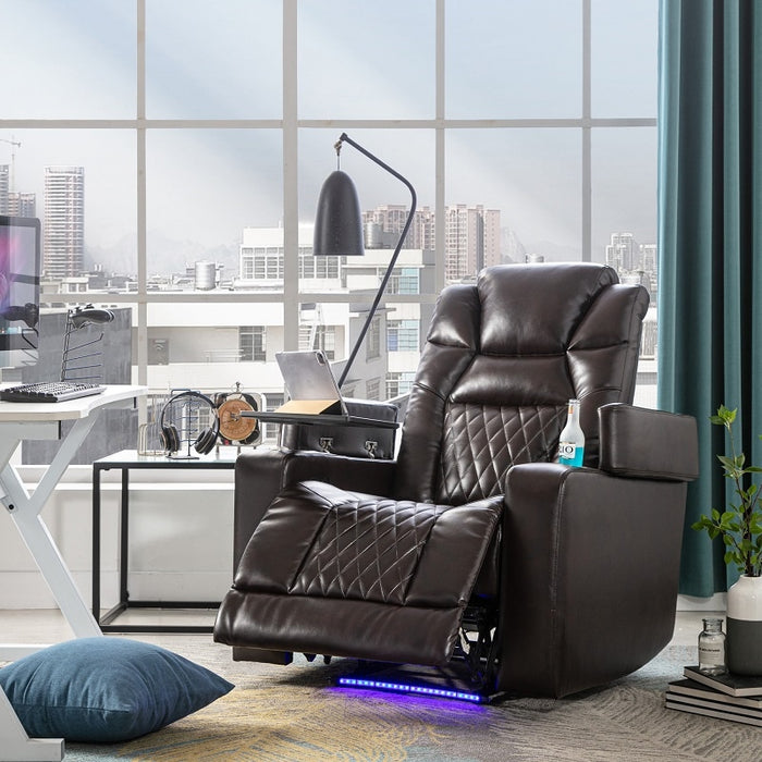 Flexispot XDT71 - Power Home Theater Recliner w/ Tray Table & Cup Holders