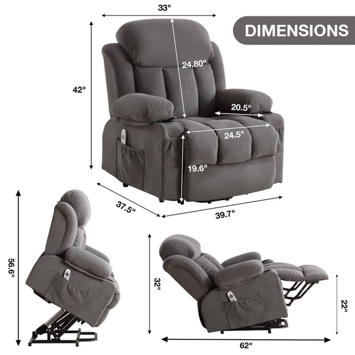 Flexispot XDL31 - Power Lift Recliner w/ Massage & Heat & Cup Holders