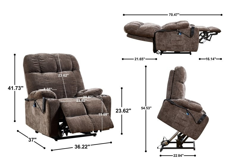 Flexispot XDL91 - Power Lift Recliner w/ Massage & Heat & Cup Holders