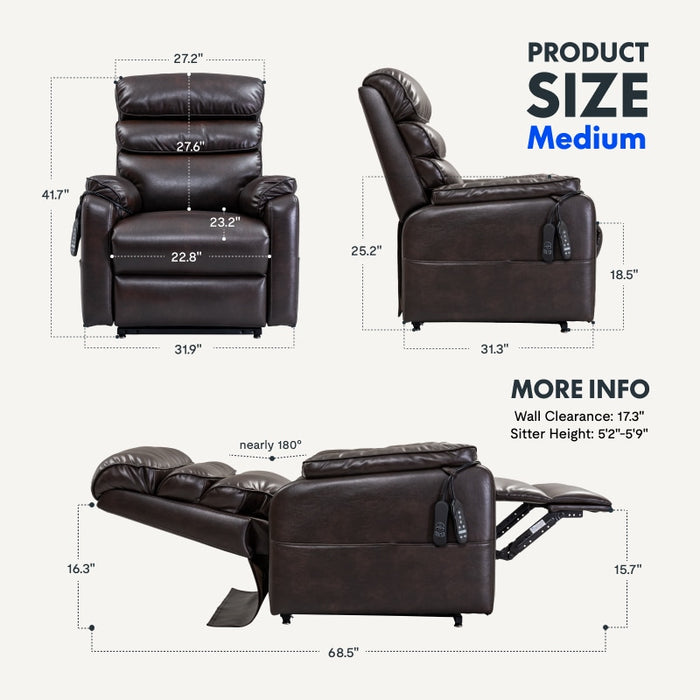 Flexispot XL6 Classic - Power Lift Recliner w/ Massage & Heat & Headrest