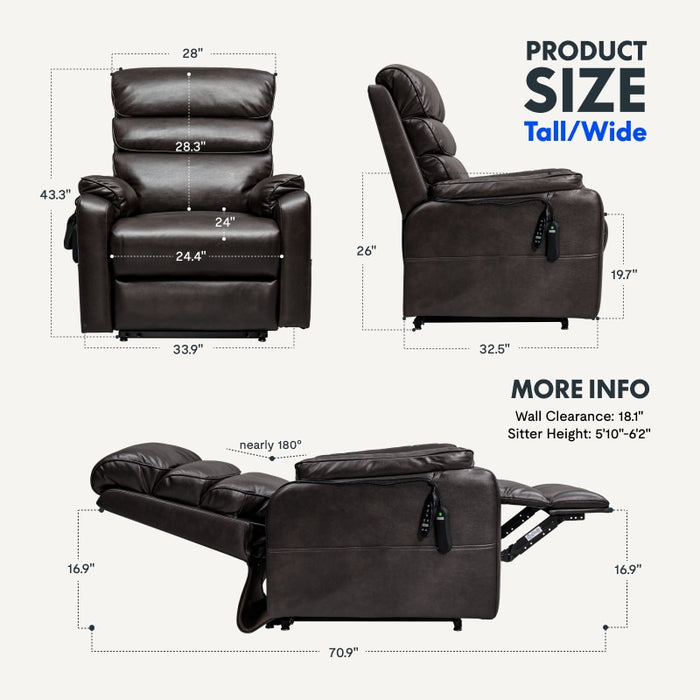 Flexispot XL6 Classic - Power Lift Recliner w/ Massage & Heat & Headrest