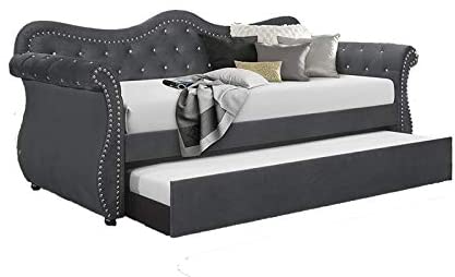 Luxury Upholstered Velvet Twin Daybed with Trundle - Relaxing Recliners