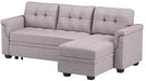 Linen Reversible Sectional Sleeper Sofa With Storage - Relaxing Recliners