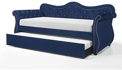 Luxury Upholstered Velvet Twin Daybed with Trundle - Relaxing Recliners