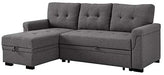 Linen Reversible Sectional Sleeper Sofa With Storage - Relaxing Recliners