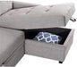 Linen Reversible Sectional Sleeper Sofa With Storage - Relaxing Recliners