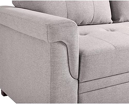 Linen Reversible Sectional Sleeper Sofa With Storage - Relaxing Recliners