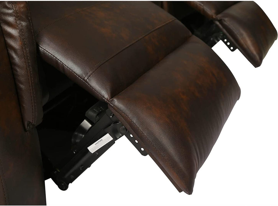 Leather Loveseat Recliner with Console and Cup Holders - Relaxing Recliners