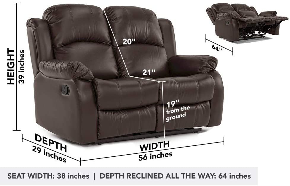 Brown Leather Loveseat Recliner - Relaxing Recliners