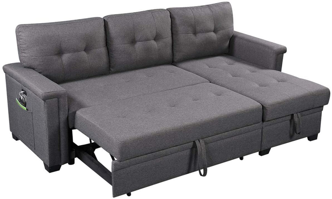 Dark Gray Reversible Sectional Sofa with Storage - Relaxing Recliners