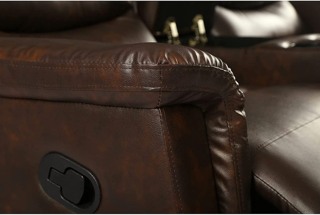 Leather Reclining Loveseat Sofa - Relaxing Recliners