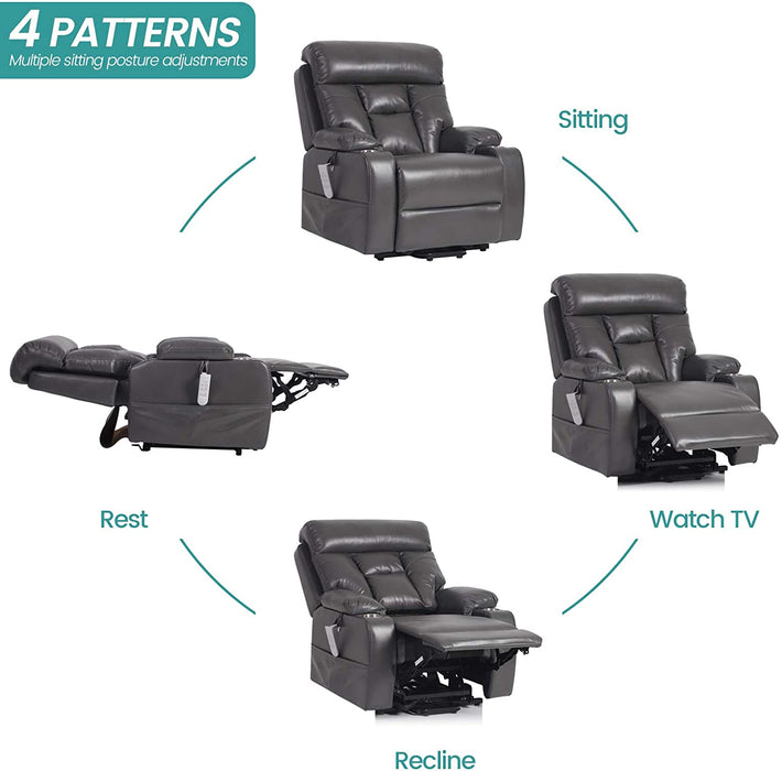 Three Motor Lift Recliner for Elderly With Lumbar Support - Relaxing Recliners