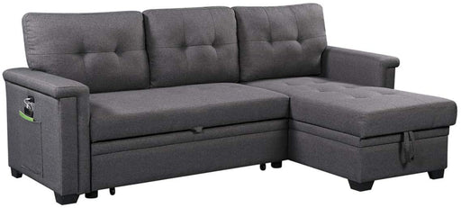 Dark Gray Reversible Sectional Sofa with Storage - Relaxing Recliners