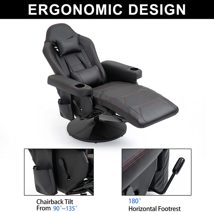 Comfortable Massage Gaming Chair with Swivel - Relaxing Recliners