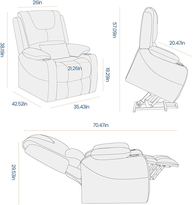 Power Electric Lift Recliner Chair for Elderly - Relaxing Recliners