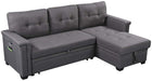 Dark Gray Reversible Sectional Sofa with Storage - Relaxing Recliners