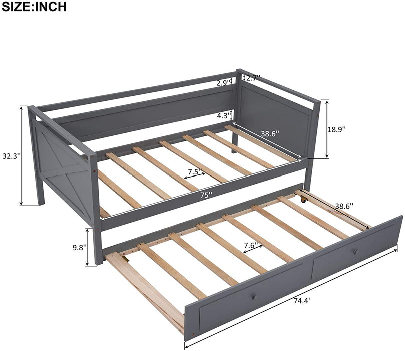 Wood Twin Daybed with Trundle - Relaxing Recliners