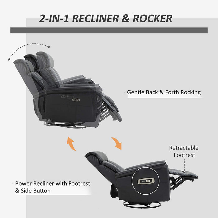 Modern Electric Recliner with 360 Swivel USB Ports - Relaxing Recliners