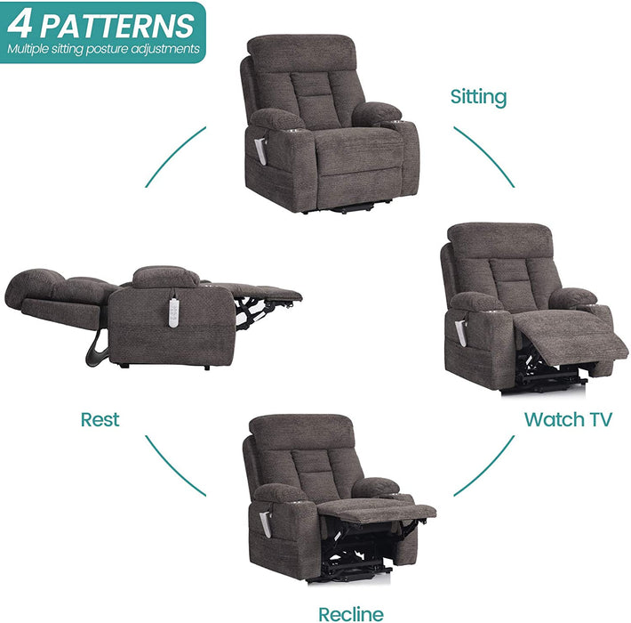 Three Motor Lift Recliner for Elderly With Lumbar Support - Relaxing Recliners