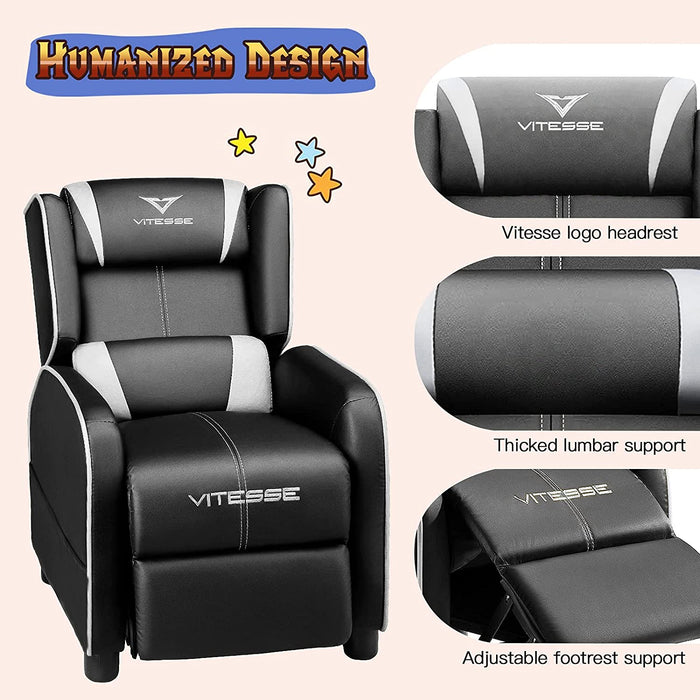 Kids Gaming Recliner Chair Pu Leather - Relaxing Recliners