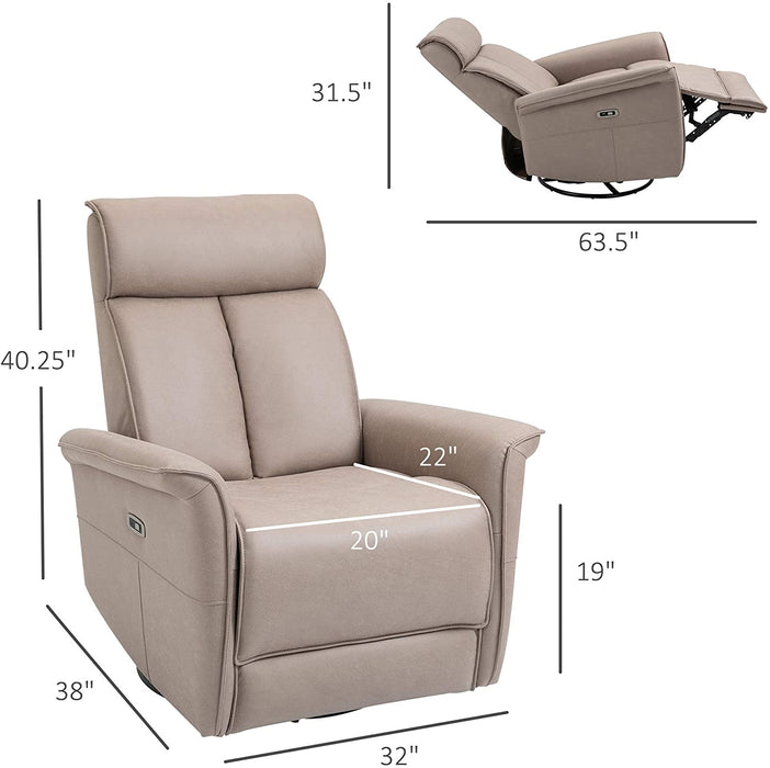 Modern Electric Recliner with 360 Swivel USB Ports - Relaxing Recliners