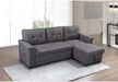 Dark Gray Reversible Sectional Sofa with Storage - Relaxing Recliners