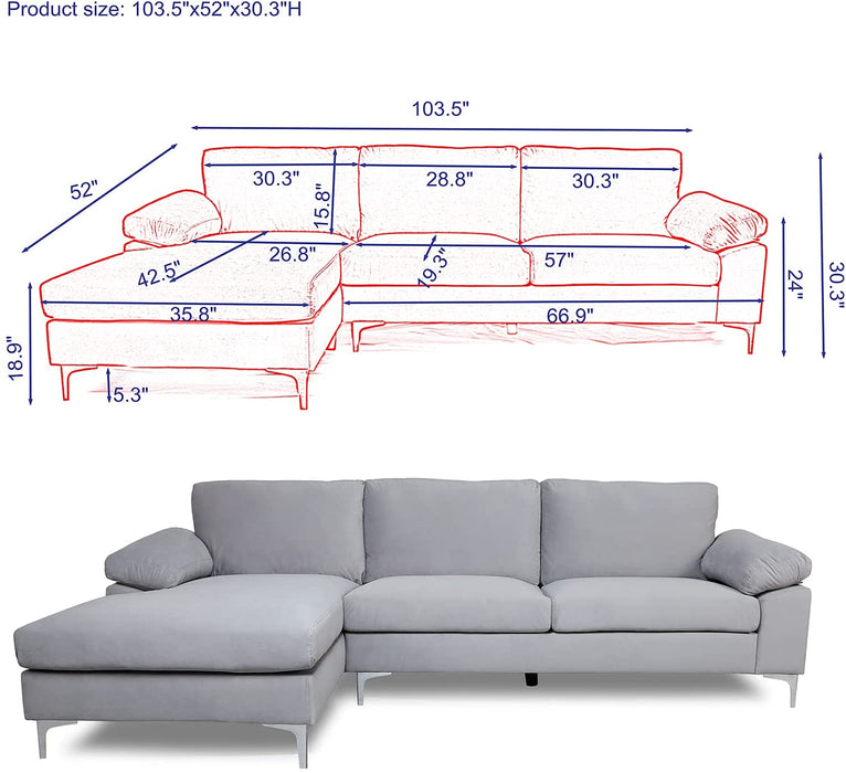 Modern Large Velvet Sectional Extra Wide - Relaxing Recliners