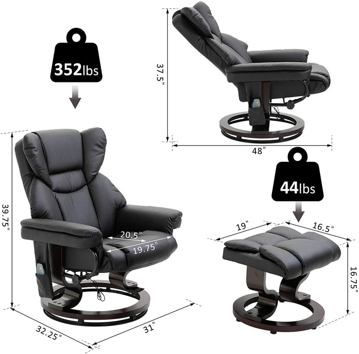 Massage Recliner Chair Heated Swiveling - Relaxing Recliners