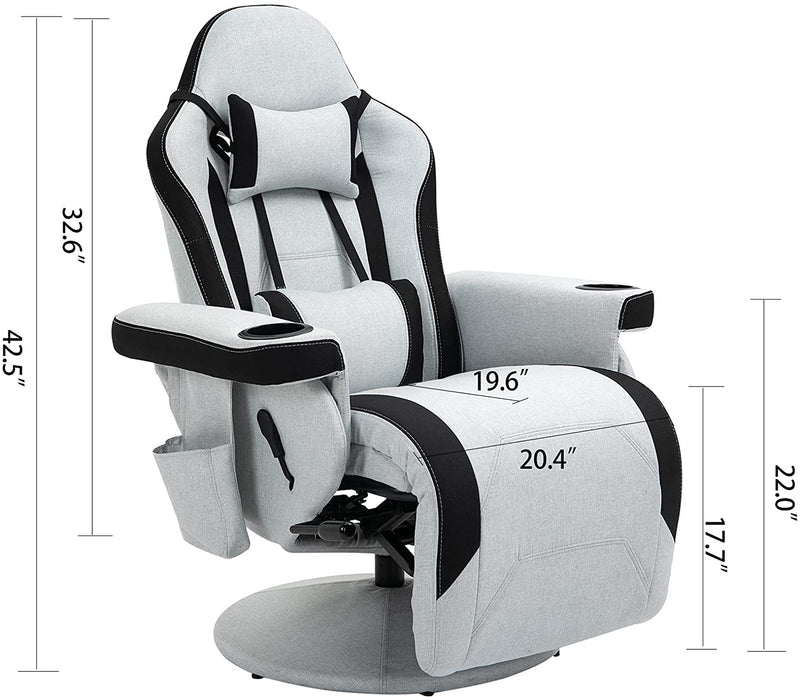 Comfortable Massage Gaming Chair with Swivel - Relaxing Recliners