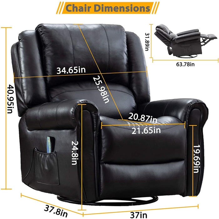 Heat Ergonomic Rocker Recliner Lounge Chair - Relaxing Recliners