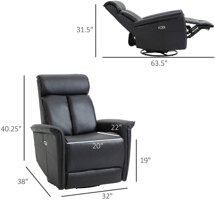 Modern Electric Recliner with 360 Swivel USB Ports - Relaxing Recliners