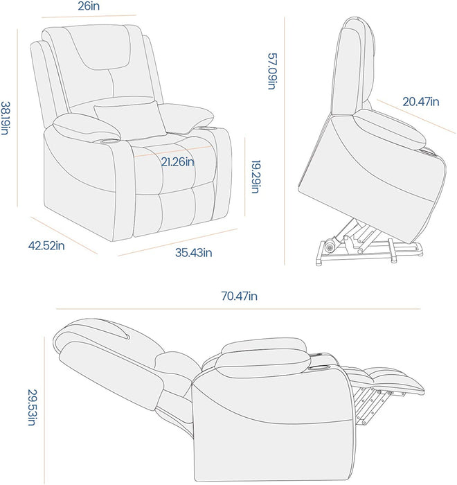 Power Electric Lift Recliner Chair for Elderly - Relaxing Recliners