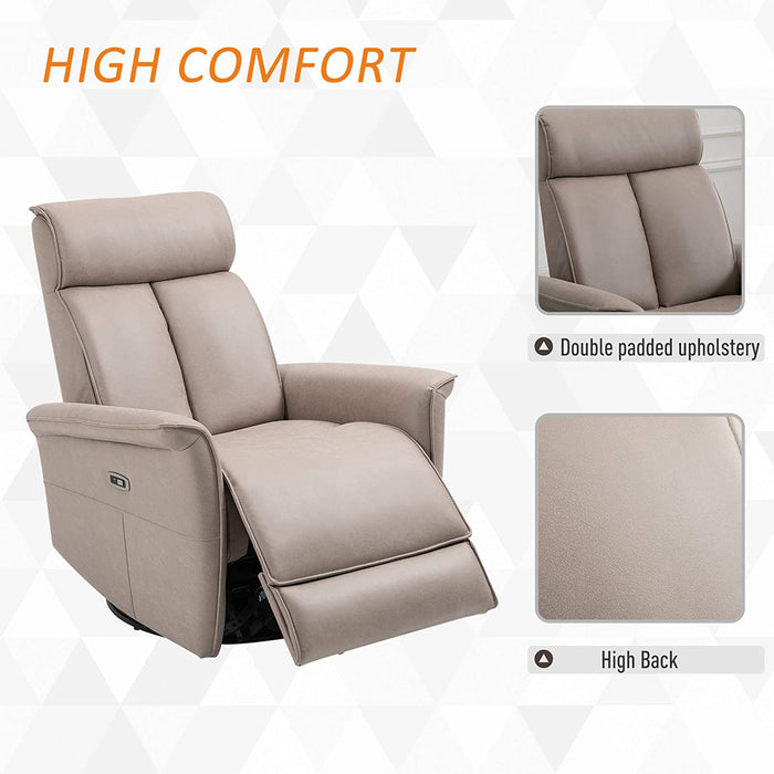 Modern Electric Recliner with 360 Swivel USB Ports - Relaxing Recliners